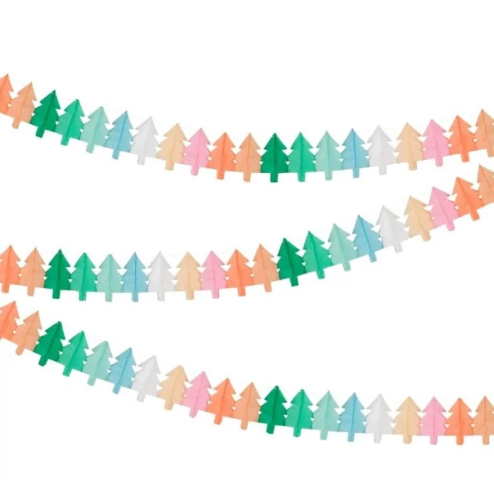 Tissue Paper Christmas Tree Garlands - Yeni Yıl Ağacı Asılan Süs