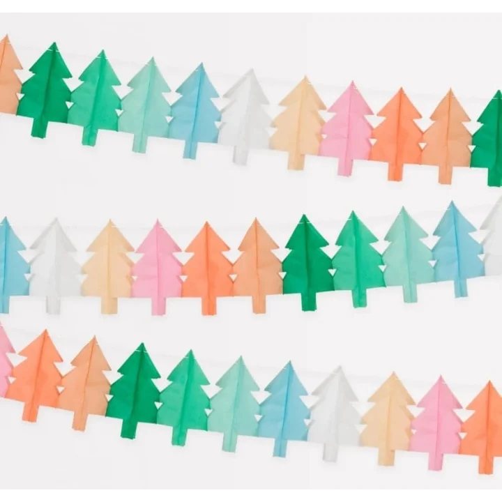 Tissue Paper Christmas Tree Garlands - Yeni Yıl Ağacı Asılan Süs