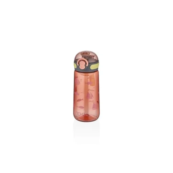 TKK 400ml Pipetsiz Taşıma Askılı Süzgeçli Çocuk Su Matarası (Turuncu)