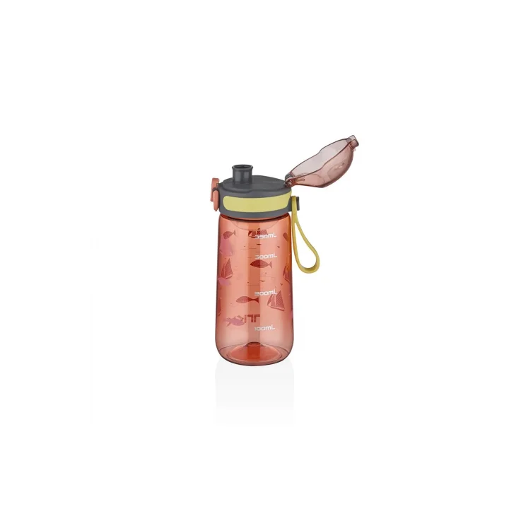 TKK 400ml Pipetsiz Taşıma Askılı Süzgeçli Çocuk Su Matarası (Turuncu)