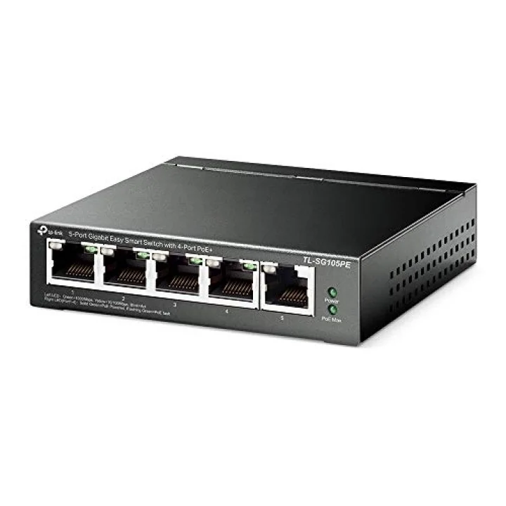 TL-SG105PE, 5-Port Gigabit Easy Smart Switch with 4-Port PoE+