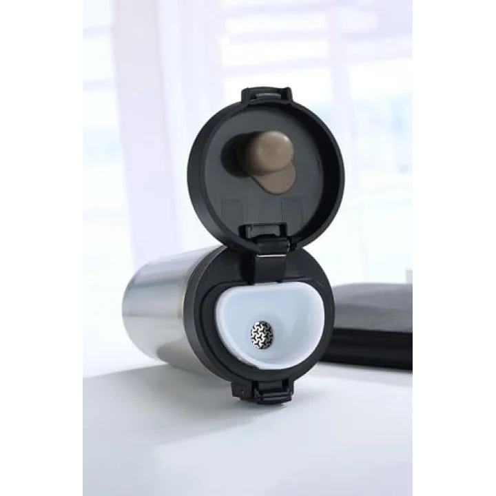 Togg T10x araç Bardaklığına Uyan 304 L Çelik Gri 500 ml Kahve El Termos Mug