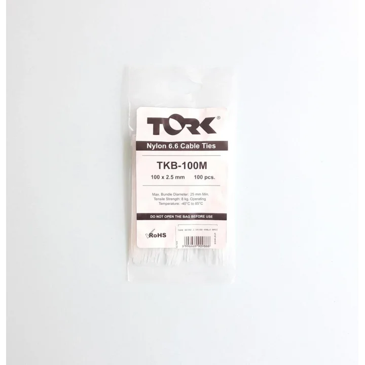 Mey İthalat® Tork Beyaz Kablo Bağı 2,5X100