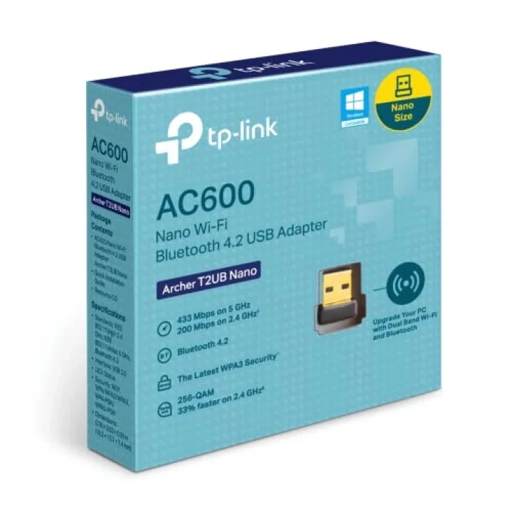 TP-Link Archer T2UB Nano, AC600 Nano Wi-Fi Bluetooth 4.2 USB Adaptör