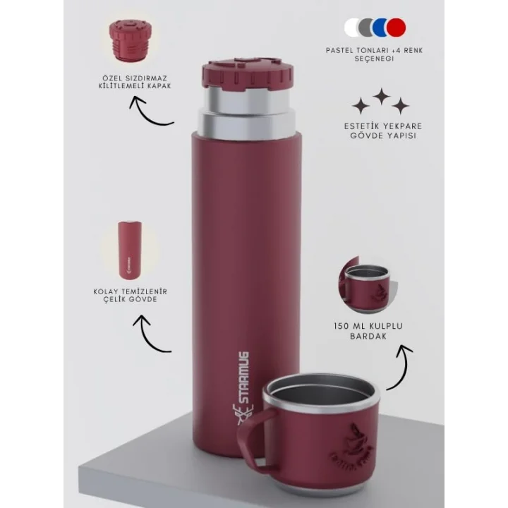 Trailmate Serisi Bardaklı 500 Ml Çelik Termos