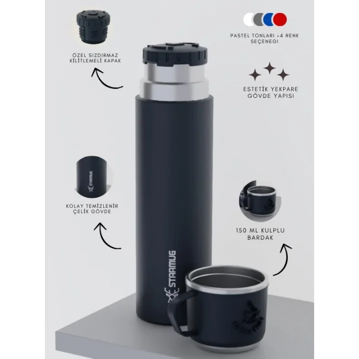 Trailmate Serisi Bardaklı 500 Ml Çelik Termos