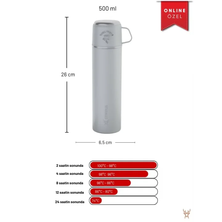 Trailmate Serisi Bardaklı 500 Ml Çelik Termos