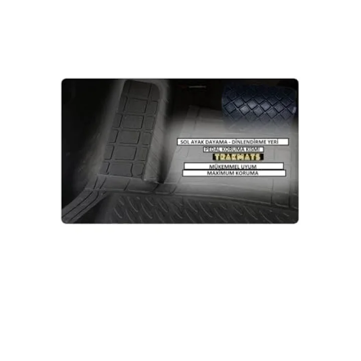 TRAKMATS (kyb17917) 2017 4D UNİVERSAL PREMİUM YUMUŞAK OTO PASPAS GRİ Kia Rio HB ile uyumlu