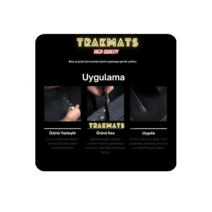 TRAKMATS (kyb18200) 2009 4D OTO PASPAS UNİVERSAL ADA SİYAH Kia Sorento ile uyumlu