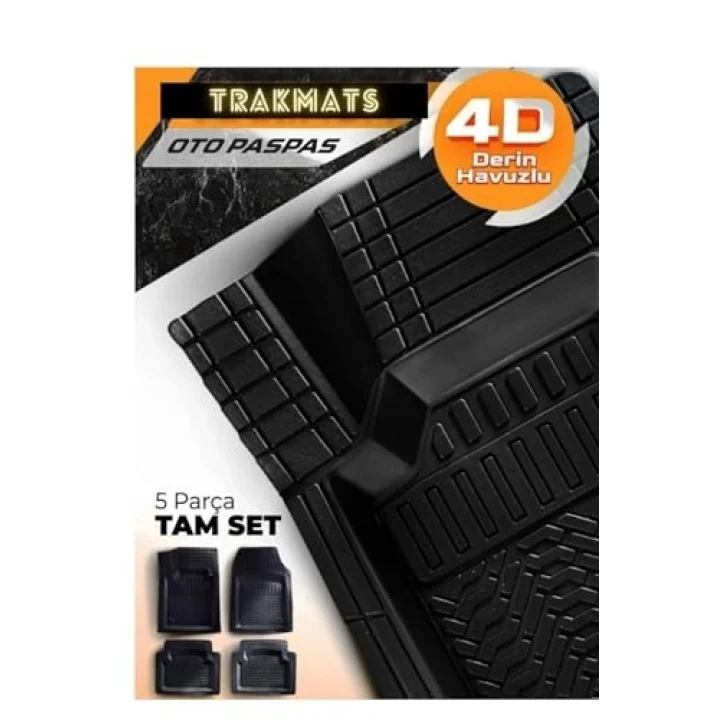 TRAKMATS (kyb18289) 2017 4D UNİVERSAL ESTETİK VE KONFORLU OTO PASPAS ADK SİYAH Kia Sorento ile uyumlu