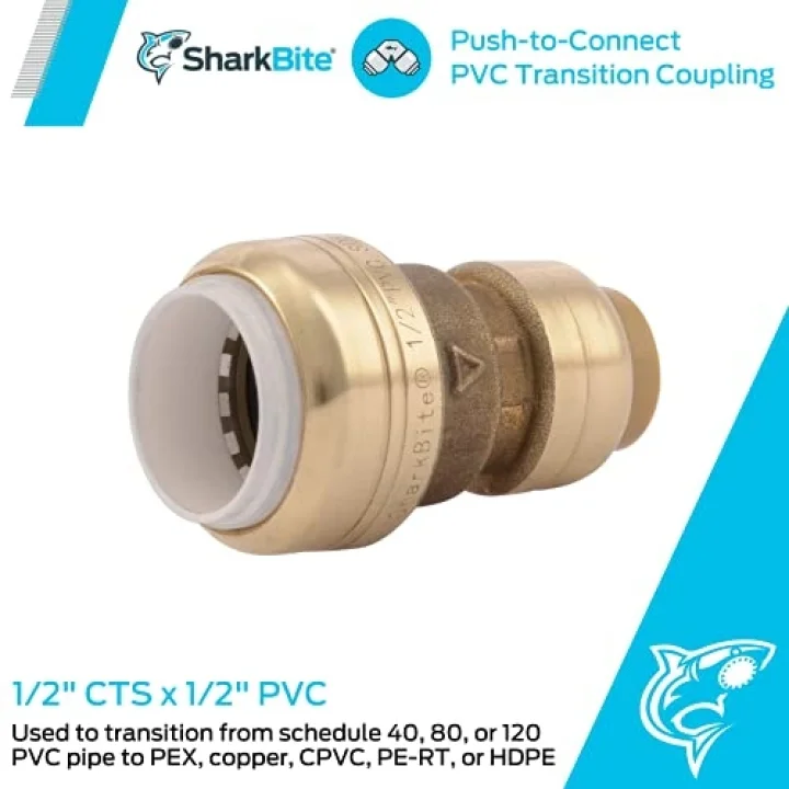 Transition Coupling, .5-In. Copper Tube x .5-In. PVC -UIP4008A