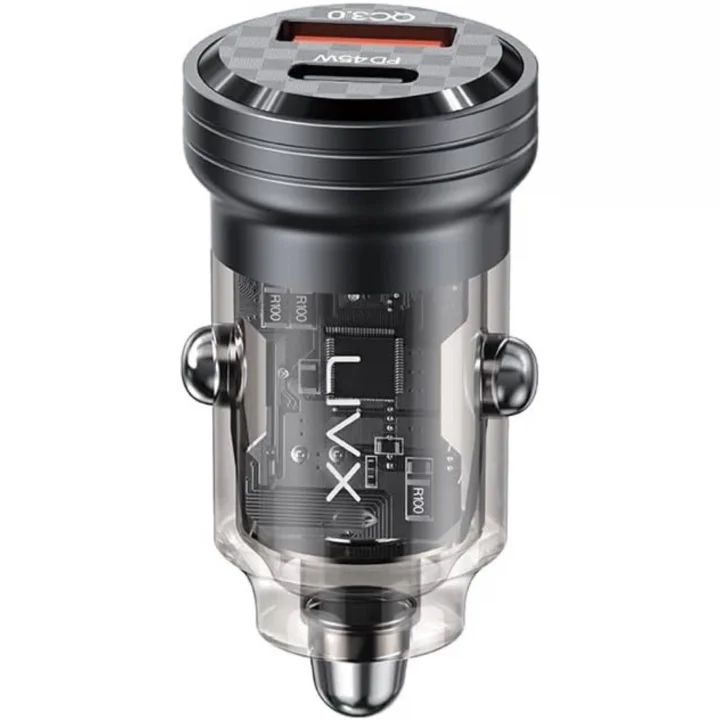 Transparent 45W PD/QC Type C ve USB Çıkış Ultra Hızlı Mini Araç şarj Cihazı L35