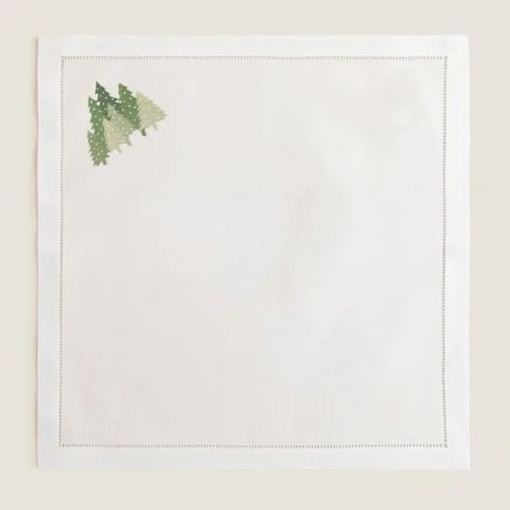 Tress Nakıslı Peçete 40x40 Cm Beyaz