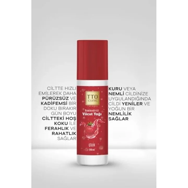 TTO Clınıc Vücut Yağı Çilek 200 Ml (Çay Ağaci Yaği/Tea Tree Oil)