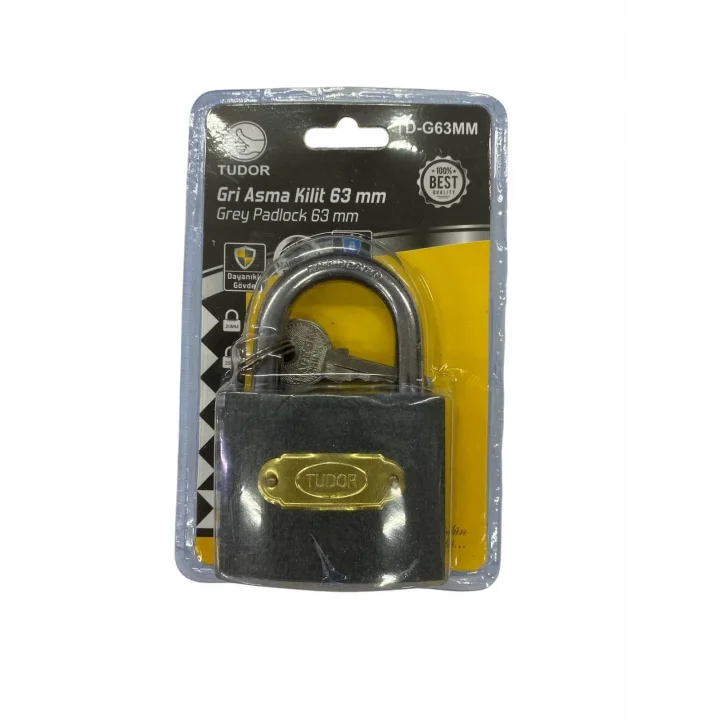 Mey İthalat® Tudor 63 mm Kısa Gri Asma Kilit
