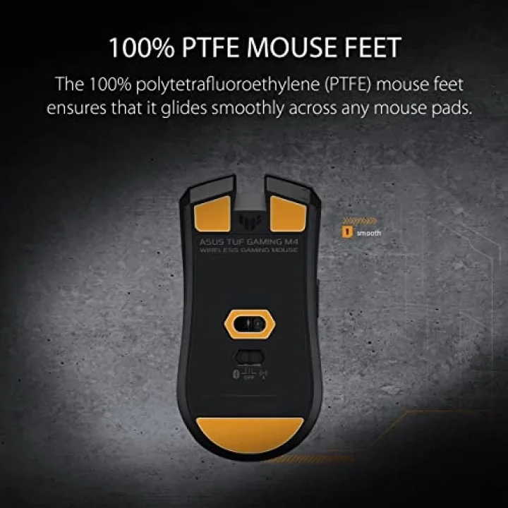 TUF M4 kablosuz oyun faresi | çift kablosuz mod - Bluetooth/RF 2,4 GHz, 12K DPI optik sensör, 6 programlanabilir düğme