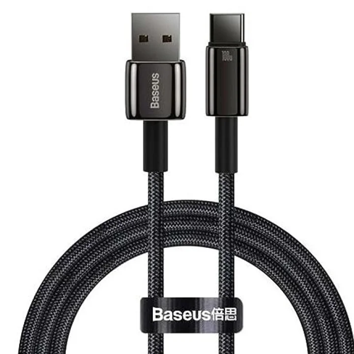Tungsten Gold Hızlı Şarj Kablosu USB to Type-C 100W, 1m, Siyah