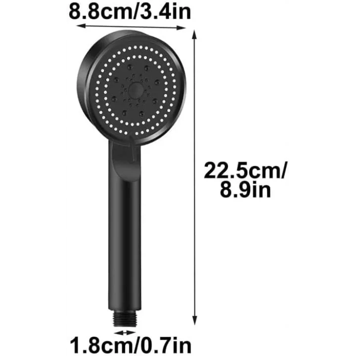 Turbo Duş Başlığı 5 Fonksiyonlu Yüksek Basınçlı El Duşu, Handshower (Renk : Asorti)