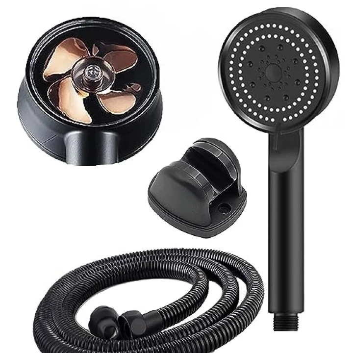 Turbo Pervaneli 5 Fonksiyonlu Duş Başlığı Duş Hortumu 150 Cm Ve Mafsal Set