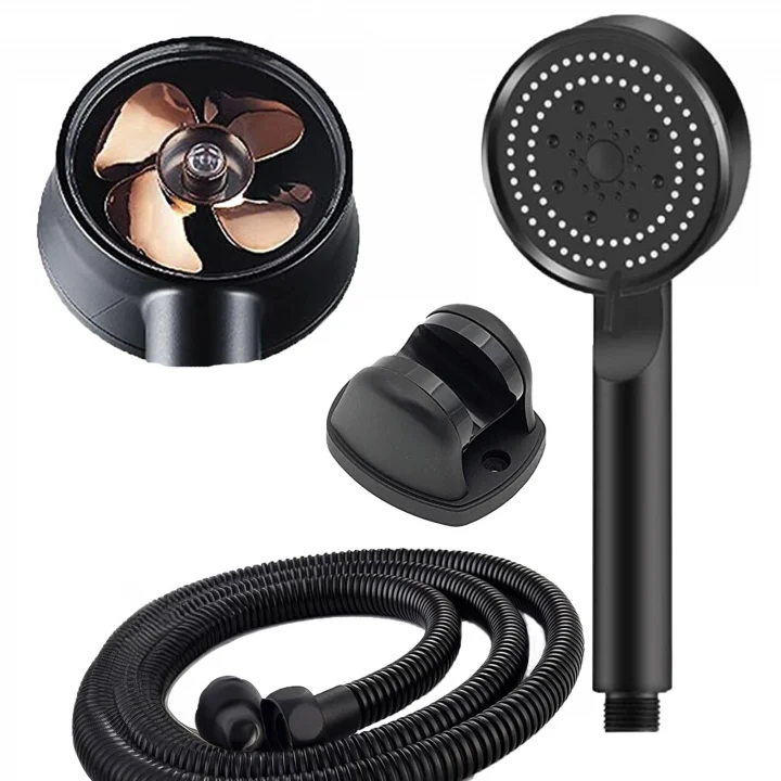 Turbo Pervaneli 5 Fonksiyonlu Duş Başlığı Duş Hortumu 150 Cm Ve Mafsal Set