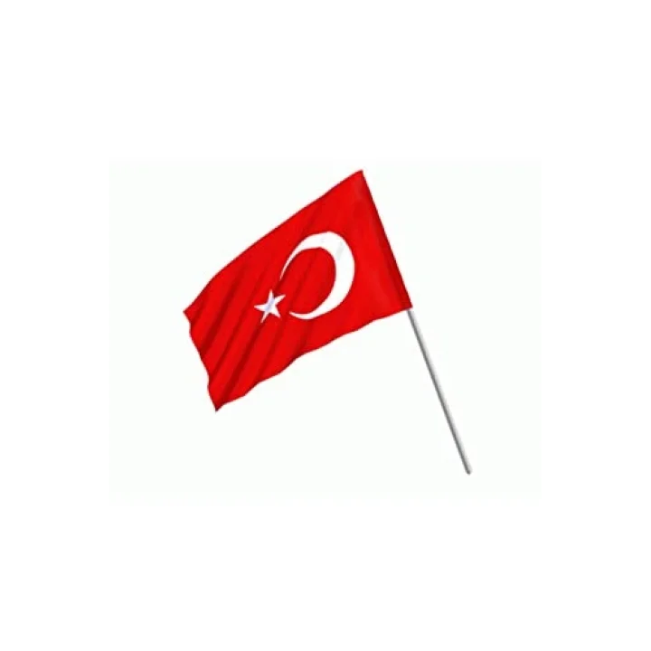 Türk Bayrağı Sopalı Yıkanabilir Alpaka Kumaş 30x45cm