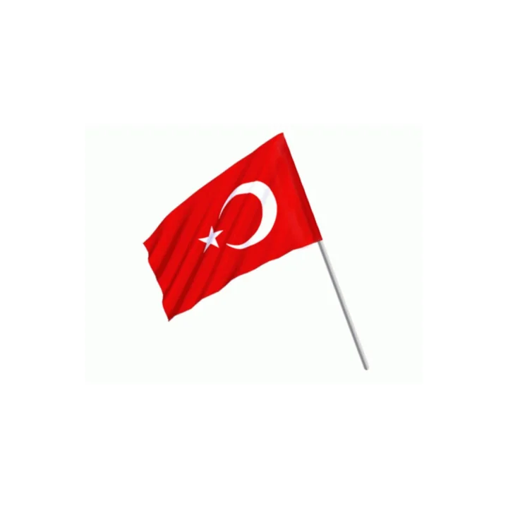 Türk Bayrağı Sopalı Yıkanabilir Alpaka Kumaş 30x45cm