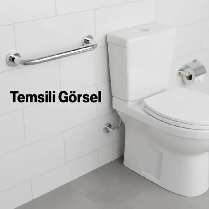 Tutunma Barı 19 Çap 30 cm Paslanmaz Çelik Krom Banyo Tuvalet Güvenlik Destek Aparatı Engelli Tutamağı