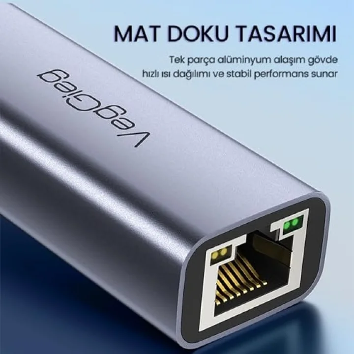 Type-C 1000Mbps Gigabit Ethernet Adaptörü PC, Mac, Konsol, Tv Box Uyumlu