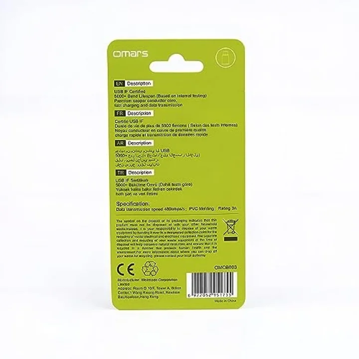 Type-C 3A Hızlı Şarj ve Data Kablosu Siyah - Hızlı Şarj, USB-IF Sertifikalı, Dayanıklı Tasarım