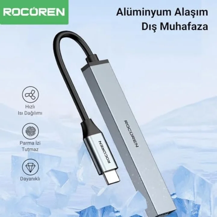 Type-C 5Gbps 4 Portlu USB-A 3.0 Çoklayıcı Dönüştürücü Hub