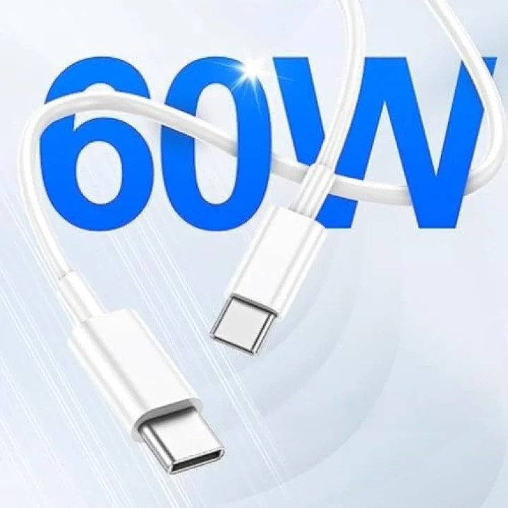 Type C-C Hızlı Şarj Kablosu, 60Watt PD, 1Metre, TPE Dış Yüzey, iPhone 15/16 ve Android İçin (1Ad x 1Metre Açık Gri)