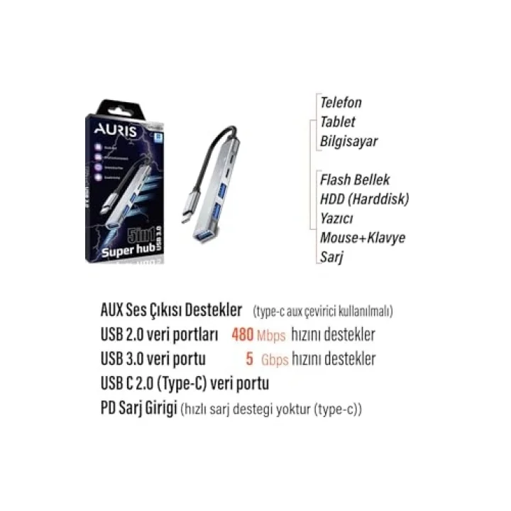 Type C Çevirici USB Dönüştürcü Çoklayıcı Tablet Bilgisayar Telefon Type-C USB Çoklayıcı HUB