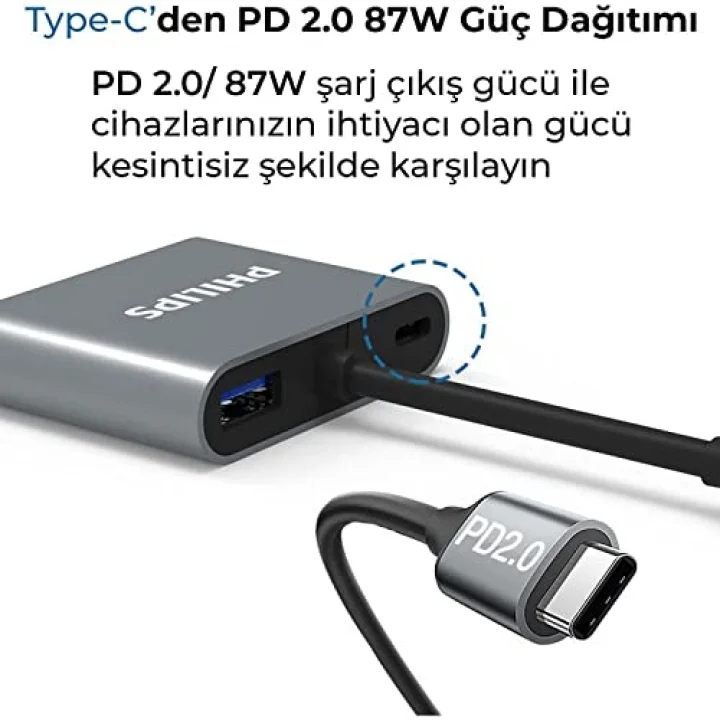 Type-C HDMI VGA USB Dönüştürücü Adaptör