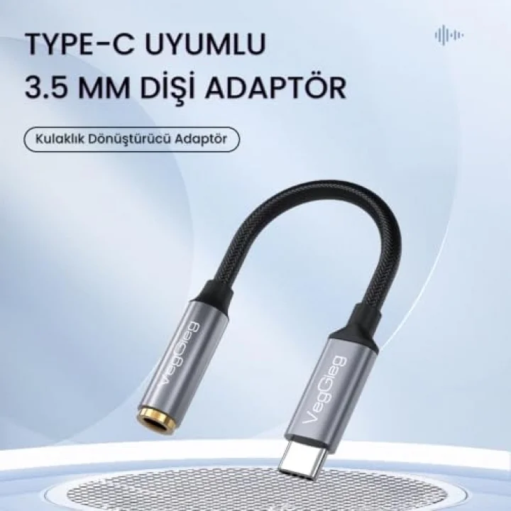 Type-C to 3.5mm Kulaklık Dönüştürücü Çevirici Adaptör