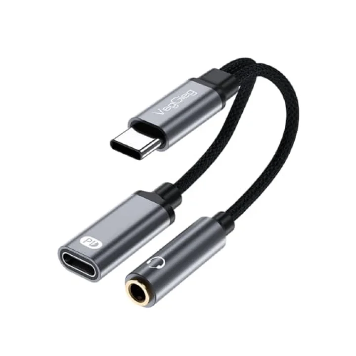 Type-C to 3.5mm Kulaklık ve Type-C Şarj Dönüştürücü Adaptör
