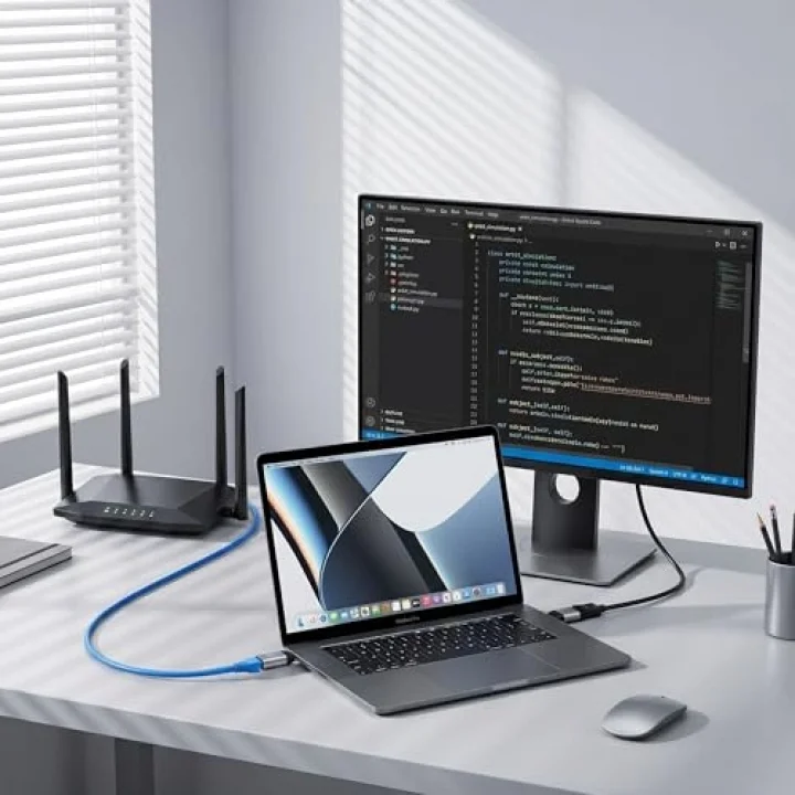 Type-C to Ethernet Çevirici Mini Adaptör - 1000 Mbpse Kadar Hız - USB-Cden RJ45 Gigabit LAN Dönüştürücü - Alüminyum Gövde - Windows/macOS/Linux Uyumlu - Tak Çalıştır