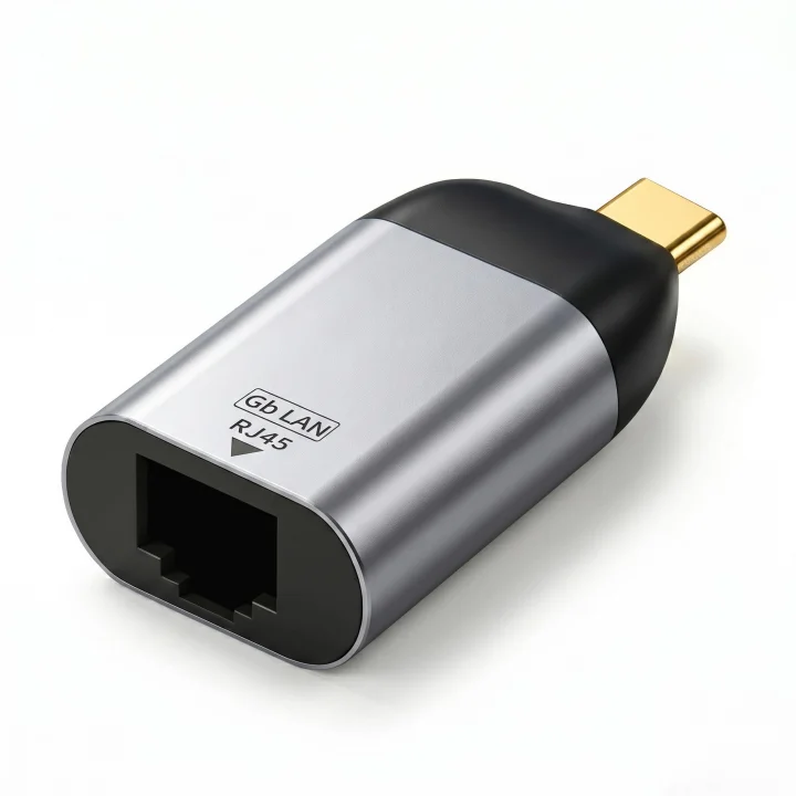 Type-C to Ethernet Çevirici Mini Adaptör - 1000 Mbpse Kadar Hız - USB-Cden RJ45 Gigabit LAN Dönüştürücü - Alüminyum Gövde - Windows/macOS/Linux Uyumlu - Tak Çalıştır
