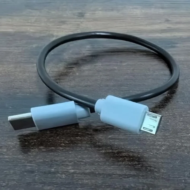 Type-C to Mikro USB Kablosu, USB Tip C - Mikro B OTG Kablosu Erkek - Erkek Şarj Veri İletimi, 25 Santimetre Kablo (ZR796-25cm Kablo)