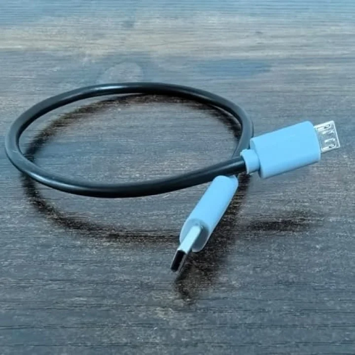 Type-C to Mikro USB Kablosu, USB Tip C - Mikro B OTG Kablosu Erkek - Erkek Şarj Veri İletimi, 25 Santimetre Kablo (ZR796-25cm Kablo)