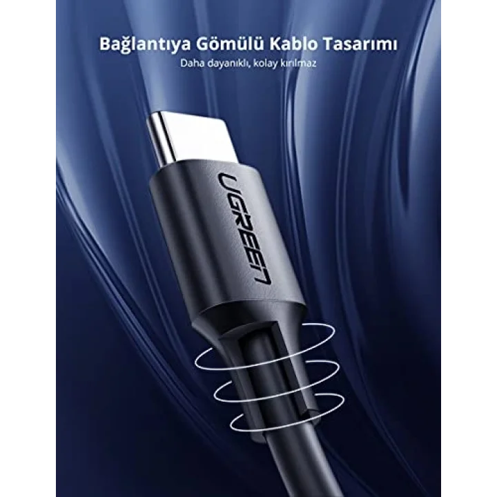 Type-C to Type-C Hızlı Şarj ve Data Kablosu, 2 Metre, Beyaz