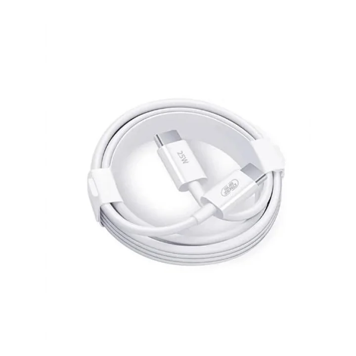 Type C to Type C Şarj Kablosu 30W 2 Metre Uzun Pd Çift Taraflı Usb C Hızlı Şarj ve Data Kablosu Beyaz