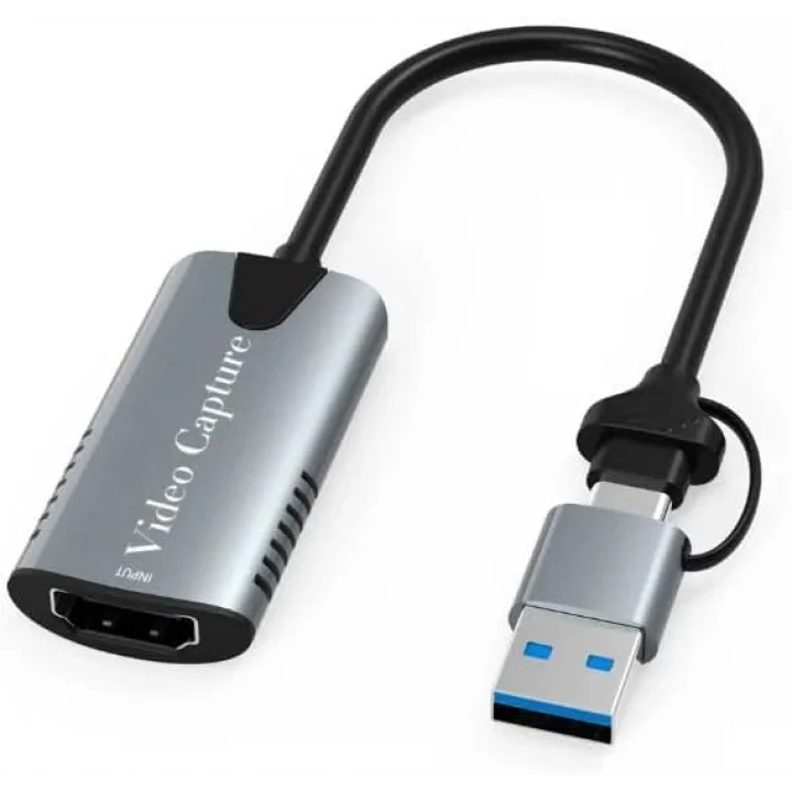 Type-c To Usb 2in1 Video Capture Yakalama Kartı 4K 1080P Uçlu HDMI to Type-C PC Bilgisayar Video Adaptör Çevirici