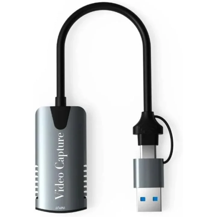 Type-c To Usb 2in1 Video Capture Yakalama Kartı 4K 1080P Uçlu HDMI to Type-C PC Bilgisayar Video Adaptör Çevirici