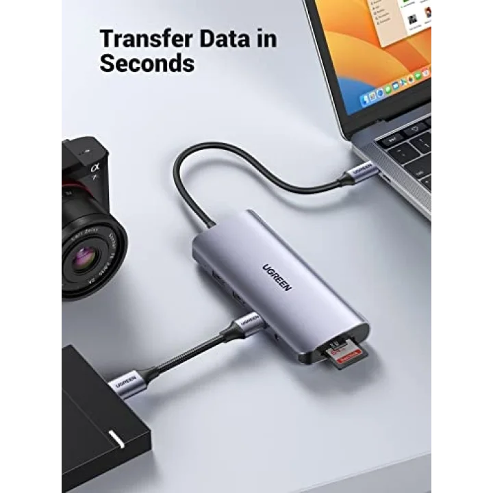 Type-C to USB 3.0 HDMI VGA RJ45 TF SD 3.5MM Aux PD Dönüştürücü Adaptör