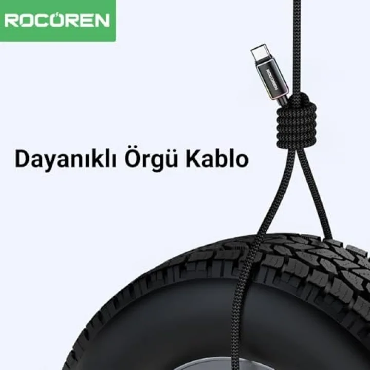Type-C to USB-A RGB Aydınlatmalı 3A Hızlı Şarj ve Data Kablosu 1 Metre