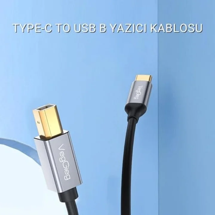 Type-C to USB-B Yazıcı Kablosu 1.5 Metre