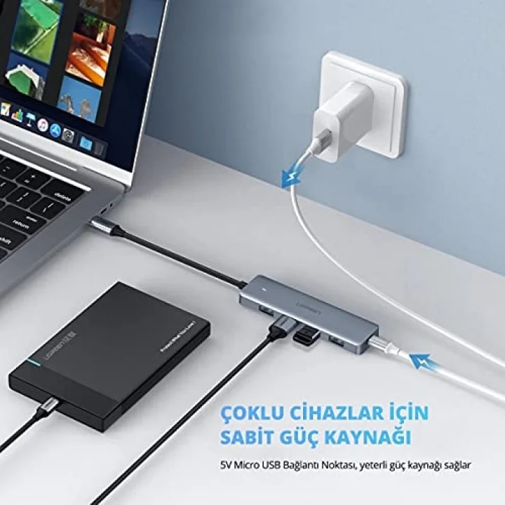 Type-C USB 3.0 4 Port USB Hub Çoklayıcı