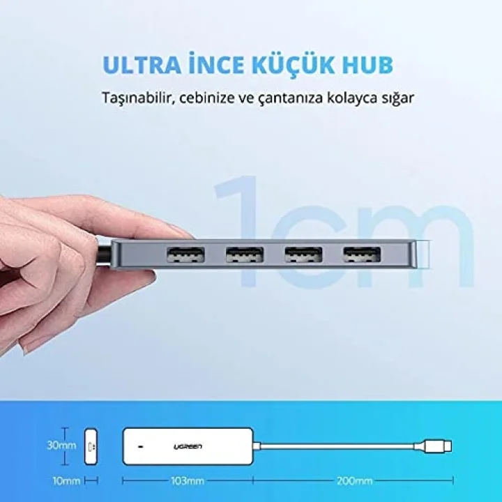 Type-C USB 3.0 4 Port USB Hub Çoklayıcı