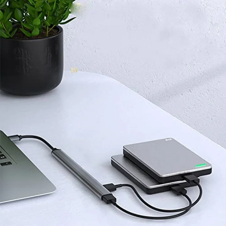 Type-C USB 3.0 7 Portlu Hub Otg Çoğaltıcı Pc Telefon Bilgisayar Uyumlu Veri Aktarımı Mouse Klavye Bağlantısı ADS303C