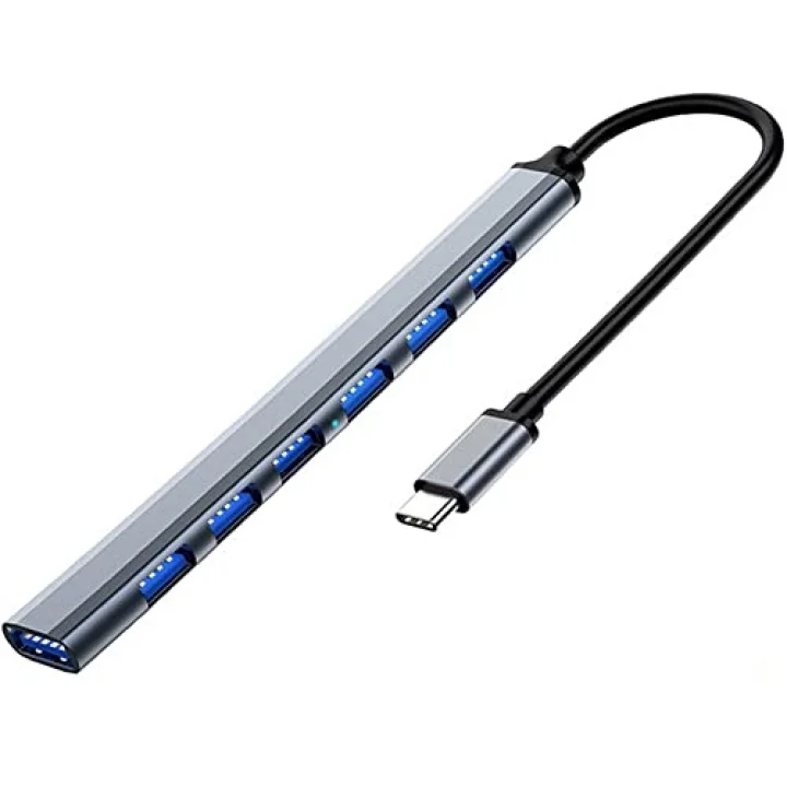 Type-C USB 3.0 7 Portlu Hub Otg Çoğaltıcı Pc Telefon Bilgisayar Uyumlu Veri Aktarımı Mouse Klavye Bağlantısı ADS303C